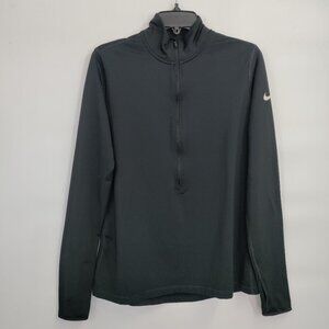 Nike Pro Quarter Zip Fleece Pullover Stretchy Track Sweater Top XL Girls Black